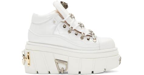 gucci white platform|gucci platform boots.